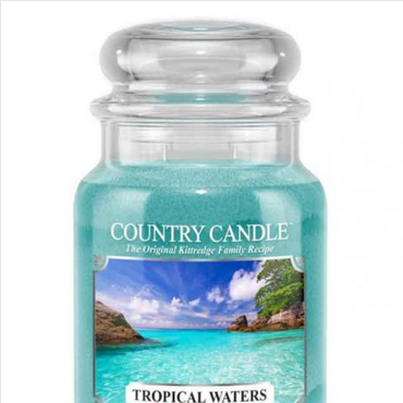  Country Candle - Tropical Waters - Duży słoik (652g) 2 knoty Świeca zapachowa